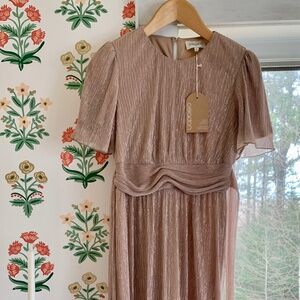 Pink Blush Champagne Crinkle Maxi